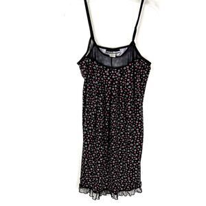 Studio Donatella long cami or Nighty szL Poly /Spandex nylon mesh coquette EUC.